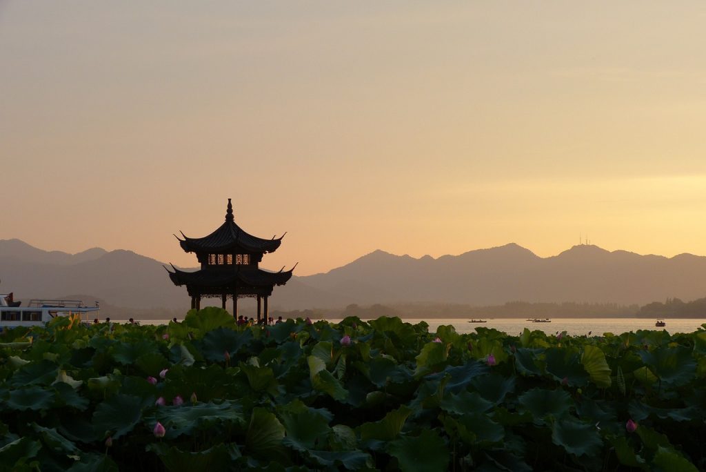 sunset, nature, china